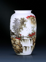 景德鎮陶瓷器落地大花瓶擺件大號插花中式家居客廳裝飾品手繪瓷瓶