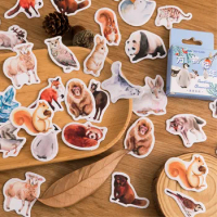 46pcs Kawaii forest animals Small Boxed Sticker Creative Art Pattern Decoration Materials Scrapbooking Diary Stickers Stationery
