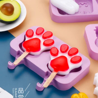 Cat Paw Silicone Ice Cream Mold Popsicle Molds DIY Homemade Cartoon Ice Cream Popsicle Mould Ice Pop Maker Mould