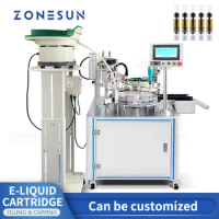 ZONESUN Automatic Filling Machine liquid juice Oil Cartridge Atomizer Vial Syringe Packing Production Line ZS-EL450