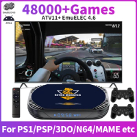 Retro Video Game Console EmuELEC 4.6+ATV 11 S905X4 48000+Games with 70+Emulators for PS1/PSP/N64/MAME/Sega Saturn 4K UHD Output