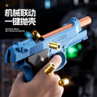 New M92 Shell Eject SIG17 USP 2011 Pistol Continuous Firing Blowback Soft Bullet Gun Empty Hanging Weapon Toy Boys Gift