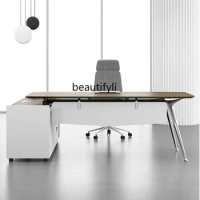 yj Boss Desk Simple Modern Designer President Table and Chair Combination