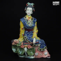 Boneka Shiwan master karakter kuno halus mimpi merah Mansions dua belas kecantikan Miaoyu ornamen keramik kerajinan