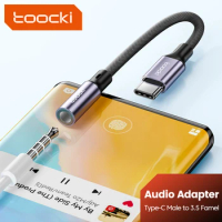 Toocki USB C to 3 5 mm jack Audio Cable Headphone Earphone Aux Cable USB Type C to 3 5 Adapter OTG Type C For Xiaomi 12 Oneplus