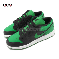 Nike 休閒鞋 Air Jordan 1 Low GS 女鞋 大童鞋 黑 綠 AJ1 Lucky Green 553560-065