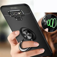 Samsung Note 9 Luxury Ring Holder Phone Case for Samsung Galaxy Note 9 Magnetic Car Stand Soft Silicone Matte Cover For Note9