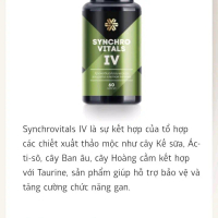 Synchrovitals IV - Hỗ trợ bảo vệ gan với chiết xuất thảo mộc và Taurine