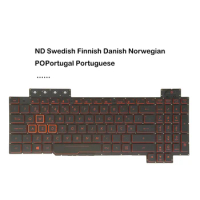 Keyboard For ASUS Gaming FX504 FX504G FX504GD FX504GE FX504GM FX80 FX86S FX80GM FX80GE Swedish Finnish Danish Norwegian Red