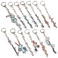 Demon Slayer Enamel Model Pendant Keychain Hashibira Inosuke Kochou Shinobu Iguro Obanai Key Ring Anime Fans Bag Car Cos Jewelry