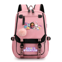 New Gabby's Dollhouse Canvas School Bag Teenager Girls Bookbag Women Fashion Travel Backpacks Students Gabby Dollhouse Backpack