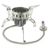 Mini Outdoor Stove Infrared Camping Stove Windproof Gas Stove Ultralight Portable Burner Furnace Collapsible for Cookout Picnic