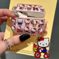 Cute Sanrio Hello Kitty Airpods Case For Airpods 1 2 3 Pro Pro2 Case Pink Trendy Shell Wireless Blutooth Cover For Airpods Y2k