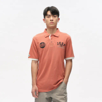 【JEEP】男裝 品牌LOGO短袖POLO衫(橘色)