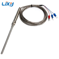 LJXH PT100 5x100mm Probe Thermocouple Temperature Sensor M8x1.25 Thread Industrial Sensor 1m/2m/3m/4m/5m