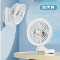 掛牆夾式摺疊擺頭夜燈風扇推薦｜應急電源｜5400mAh｜100°擺頭｜LED夜燈｜夾扇｜掛牆風扇｜摺疊風扇｜座枱風扇｜充電風扇｜家用風扇｜戶外風扇｜金屬夾【香港行貨】（白色） #NPRF025WH  