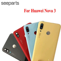 For Huawei Nova 3 Battery Cover Back Glass Nova3 Rear Battery Door Housing Case Nova 3 PAR-LX1M PAR-LX1 PAR-LX9 Battery Cover