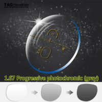 1.67 high-quality progressive photochromic prescription myopia reading glasses special customized progressive photochromic gray