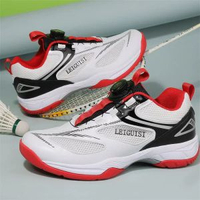 新款網球鞋專業比賽實戰耐磨男減震防滑運動鞋免系帶旋紐扣排球鞋