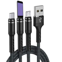 Multi Usb Charge Cable For Huawei P30 Mate30 Type-c Usb Cable Wire For Samsung S8 S10 Note10 Oppo 3 In 1 Charging Line For Vivo