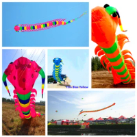 free shipping 12m centipede kite large soft kite flying string line 4color cometas de viento parapente linha Inflatable toys fun