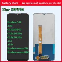 AAA Quality LCD For OPPO realme v3/A35/c11/c12/c15 2020/A15/A15s/realme narzo20/realme narzo30A LCD With Frame Display Screen