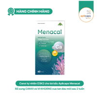 Canxi hữu cơ Aplicaps Menacal - Bổ sung canxi cho bà bầu không gây táo nóng, lắng cặn (60 viên) - He