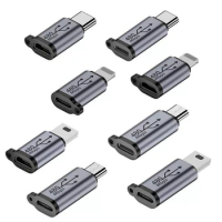 5PCS USB Type-C Adapter Type C To Lightning To Micro To Mini USB Female To Male Converters For Xiaomi Samsung Charger Data Cable