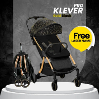 【KLEVER PRO】 Auto Fold Luxury Gold Frame & Compact Folding Baby  Can Up To 35KG Free Mummy Bag Free 