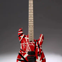 Eddie Van Halen Frank Electric Guitar Red Body, Decorated With Black And White Stripes, Free Shipping.