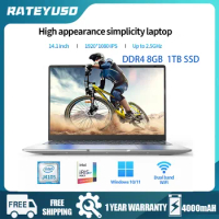 RATEYUSO Cheap 14.1-inch Lightweight Laptop 8GB RAM 256GB/512GB/1TB SSD Intel NJ4105 Windows 11Pro Adult Office Gaming Laptop