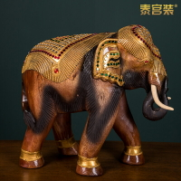 泰國木雕實木大象工藝品客廳裝飾品電視柜擺件大象泰式工藝品擺設