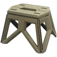 Japanese bcl style outdoor camping military tactics style foldable fashion plastic chair fishing stool ice bucket rack