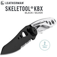 Leatherman SKELETOOL KBX 半齒半刃折刀/露營小刀/隨身折刀 832619 黑銀款