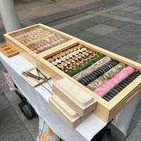 公司貨 免運 日式木制帶蓋刺身盒三文魚盒板前用木盒燒鳥木盒日本擺地攤壽司盒 快速發貨