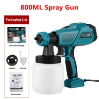 500W Spray Gun Paint Sprayer 800ML Large Capacity Electric Hand-held Paint Sprayer with 2 Nozzles Paint Watering Spray Gun Tools