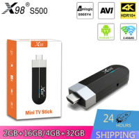X98S500 Android TV stick S905Y4 Android 11 2.4G&amp;5G WiFi BT4. X 4K HDR10+ AV1 LAN100M X98 S500 Smart TV Box Mini TV Stick