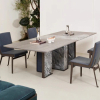 Rectangular dining table/modern minimalist living room marble dining table/