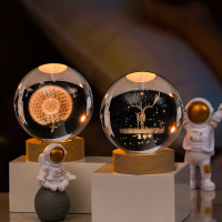 Lampu Crystal 3D LED Kaca Transparan Hiasan Pajangan Tumblr Tidur Castle | Pajangan Rumah Cantik Lam