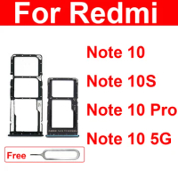 Sim Card Tray For Xiaomi Redmi Note 10 4G 5G Note 10S Note 10 Pro 5G SIM Card Adapter Card Reader Holder Accessoires Parts