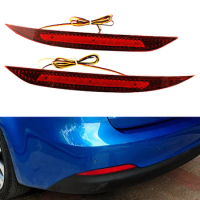 2PCS Car Red Len Led Rear Bumper Reflector For Kia K3 Cerato Forte 2012 2013 2014 2015 2016 LED Brake Light Tail Fog Lamp