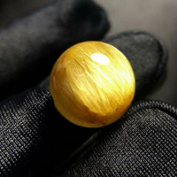 Vòng Tay Thạch Anh Golden Rutilated, Pha Lê Tự Nhiên Brazil, Hạt Rời, Unisex, Thạch Anh Titan, Hạt Đ