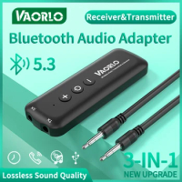 3 In 1 Bluetooth 5.3 Audio Adapter 3.5MM AUX USB Stereo Music Wireless Receiver Transmitter With Mic For TV PC Car Wired Speaker