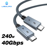 UGOURD Thunderbolt 4 Type C 40Gbps USB4 Cable USB C to USB C 240W Fast charging Cable Thunderbolt3 for egpu SSD iPad MacBook Air