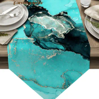 Marble Texture Modern Table Runner Country Wedding Decoration Tablecloth Home Hotel Party Dining Table Kitchen Table Mat