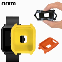 FIFATA Colorful Protective Silicone Soft Case For Huami Amazfit Bip Youth Watch Camouflage Soft TPU Case For Amazfit Watch cases