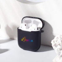 Original Custom Airpods 2 Case Colorful Name Letter For Apple AirPods Pro Luxury Silicone Cover Earphone Accessories Funda DIY