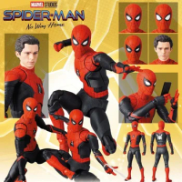 Marvel Mafex194 Spider Man No Way Home Movie Dutch Brother Spider Man Upgraded Warsuit Doll Collectible Desktop Decorations