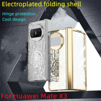 For Huawei Mate X3 Phone Case Mechanical Electroplating Transparent Hinge Protection Anti-drop Cover