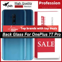 Back Battery Cover For OnePlus 7T Pro,Rear Door Housing Case, Camera Lens, Adhesive Tape, Repair Parts